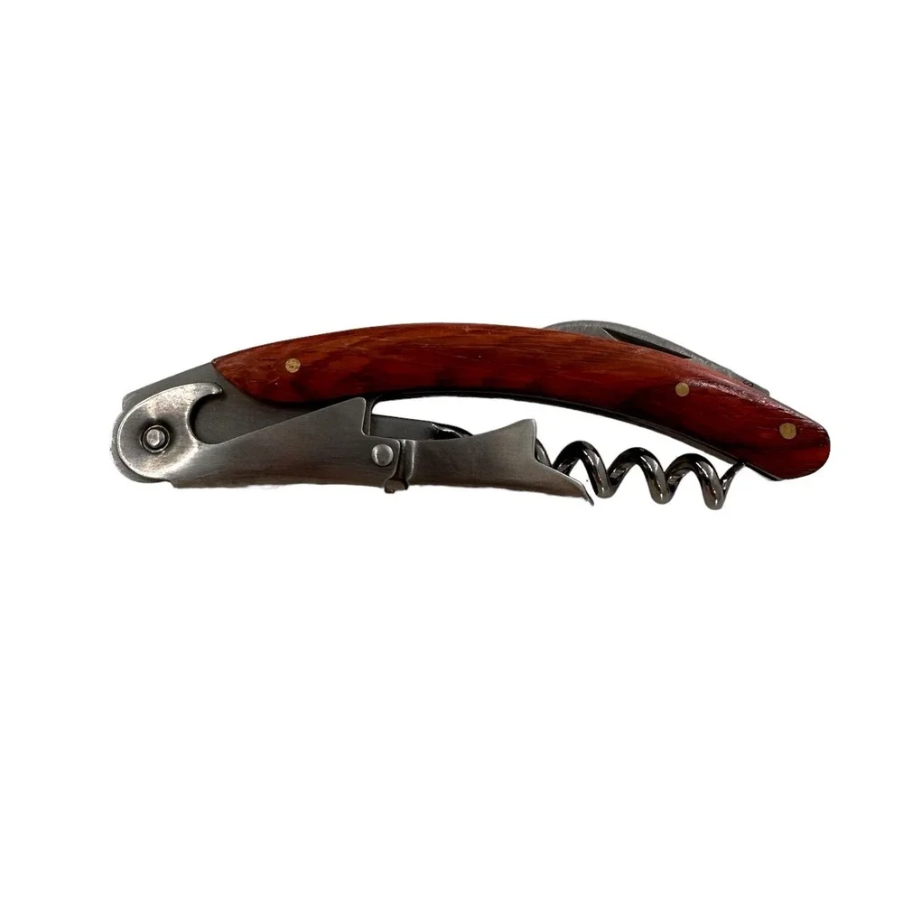 Professional Splash 3 in 1 Rosewood Handle Wine Bottle Foil‎ Opener Corkscrew a